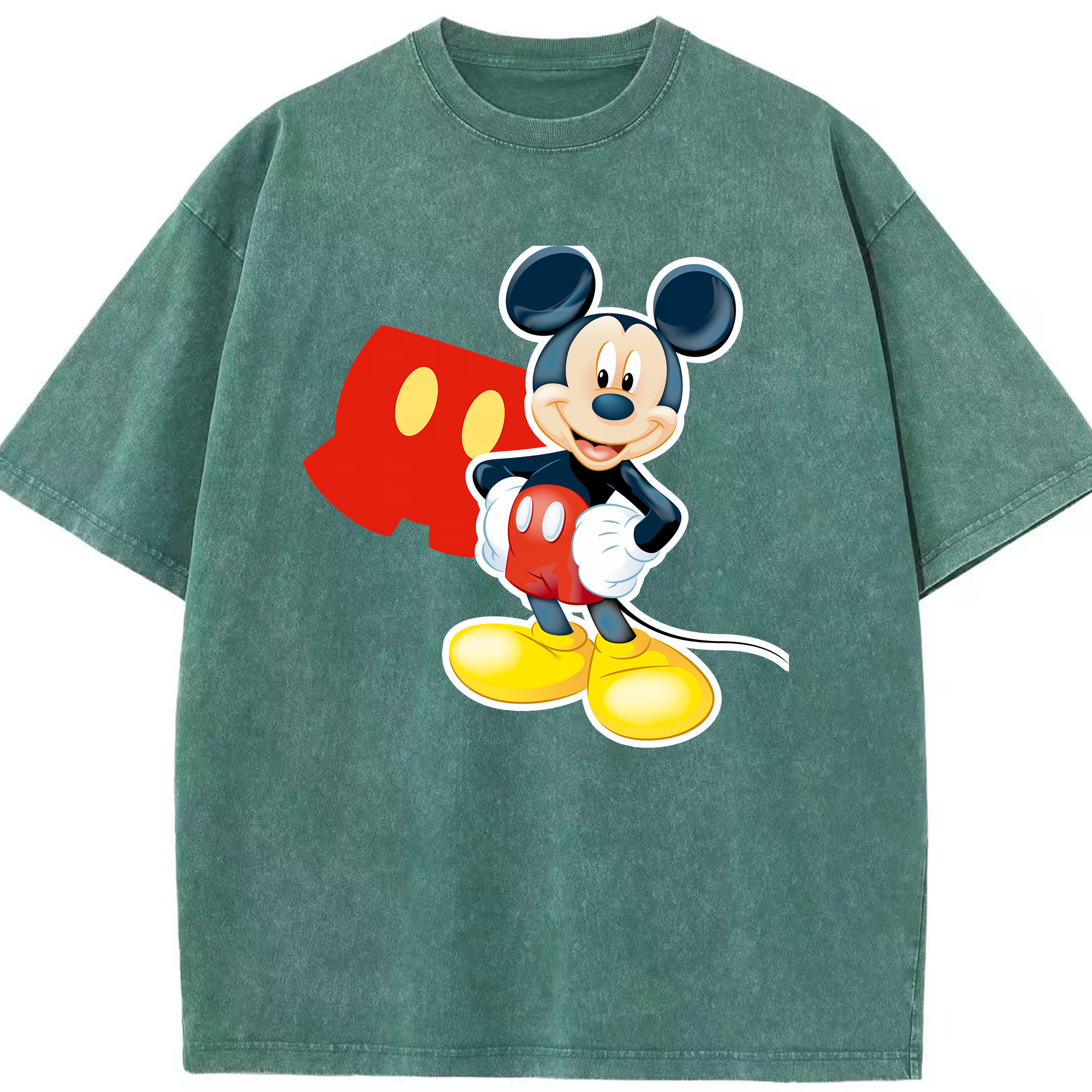 （画像用） ミッキーマウス Mickey Mouse 綿100% ヴィンテージ風 半袖Tシャツ（フロントプリント）